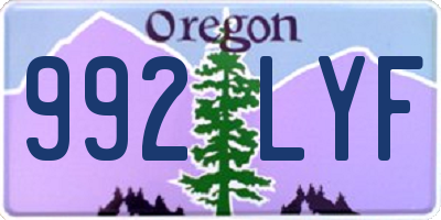 OR license plate 992LYF