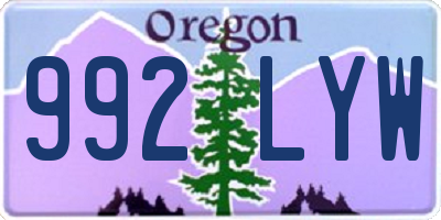 OR license plate 992LYW