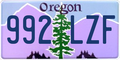 OR license plate 992LZF