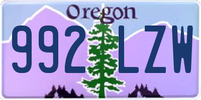 OR license plate 992LZW