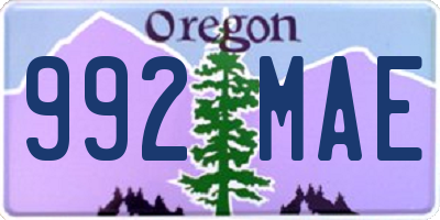 OR license plate 992MAE