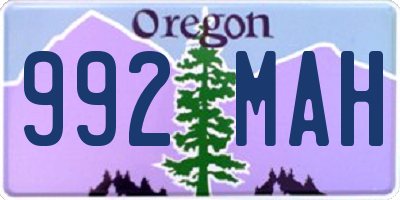 OR license plate 992MAH