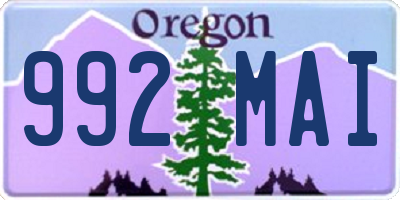 OR license plate 992MAI