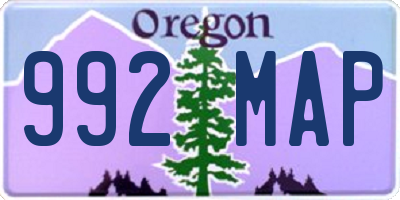 OR license plate 992MAP