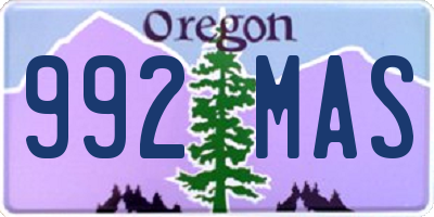 OR license plate 992MAS