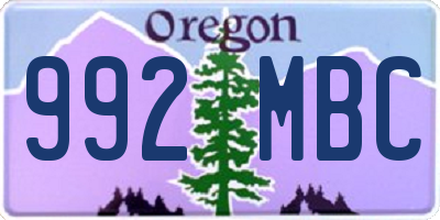 OR license plate 992MBC