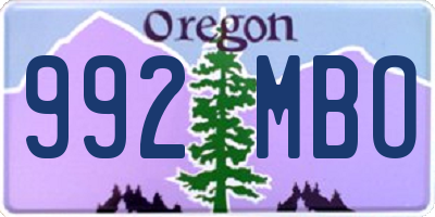 OR license plate 992MBO