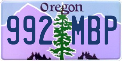 OR license plate 992MBP