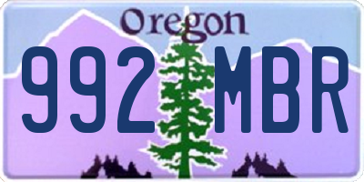 OR license plate 992MBR