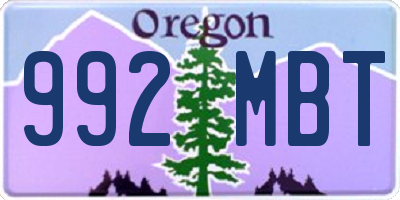 OR license plate 992MBT