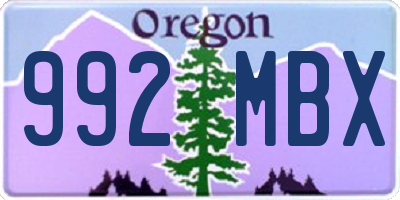 OR license plate 992MBX