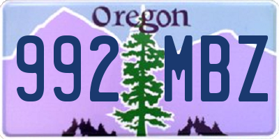 OR license plate 992MBZ