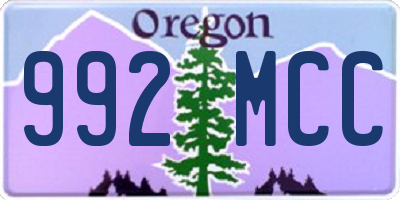 OR license plate 992MCC