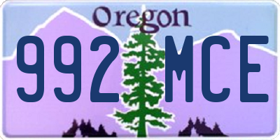 OR license plate 992MCE