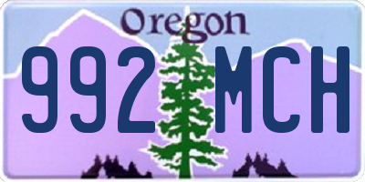 OR license plate 992MCH