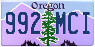 OR license plate 992MCI