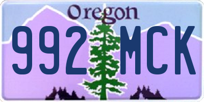 OR license plate 992MCK