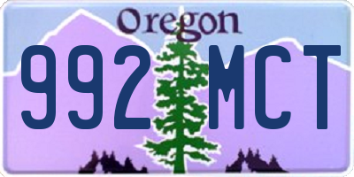 OR license plate 992MCT