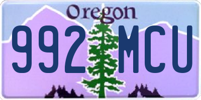 OR license plate 992MCU