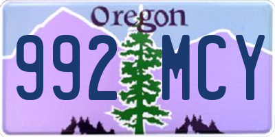 OR license plate 992MCY