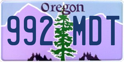 OR license plate 992MDT