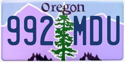 OR license plate 992MDU