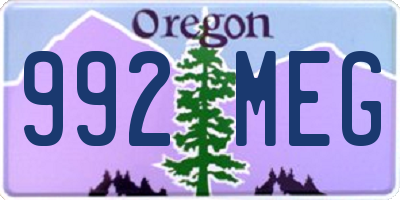 OR license plate 992MEG