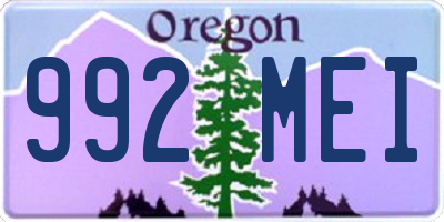 OR license plate 992MEI