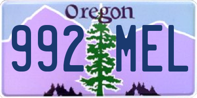 OR license plate 992MEL