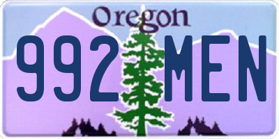 OR license plate 992MEN