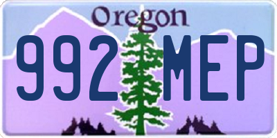 OR license plate 992MEP