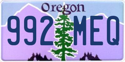 OR license plate 992MEQ