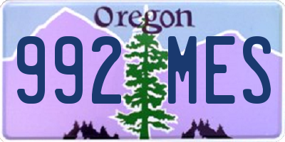 OR license plate 992MES