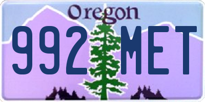 OR license plate 992MET