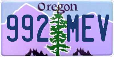 OR license plate 992MEV