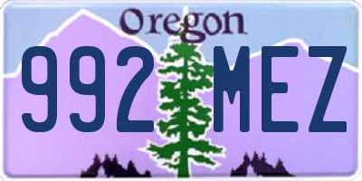 OR license plate 992MEZ