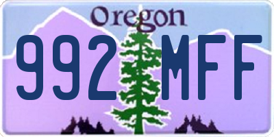 OR license plate 992MFF