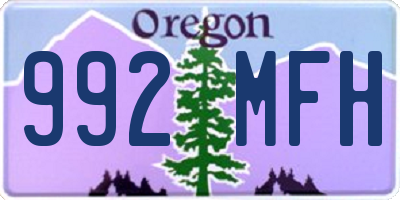 OR license plate 992MFH