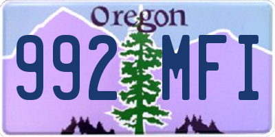 OR license plate 992MFI