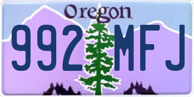 OR license plate 992MFJ