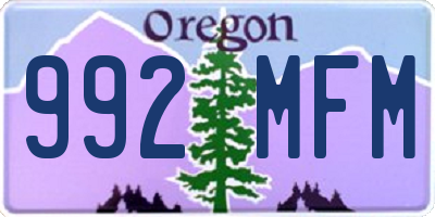 OR license plate 992MFM