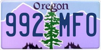 OR license plate 992MFO