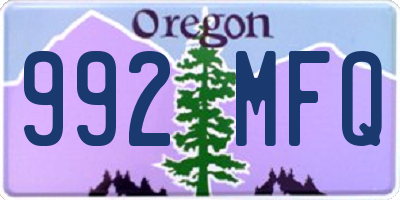 OR license plate 992MFQ