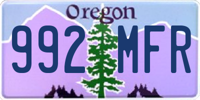 OR license plate 992MFR