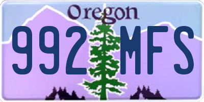 OR license plate 992MFS