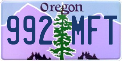 OR license plate 992MFT