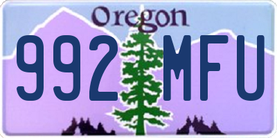 OR license plate 992MFU