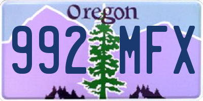 OR license plate 992MFX