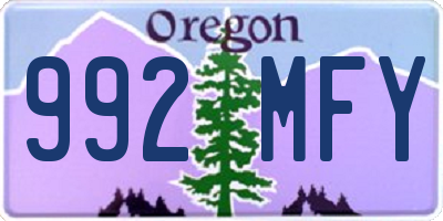 OR license plate 992MFY