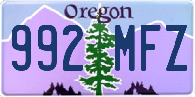 OR license plate 992MFZ